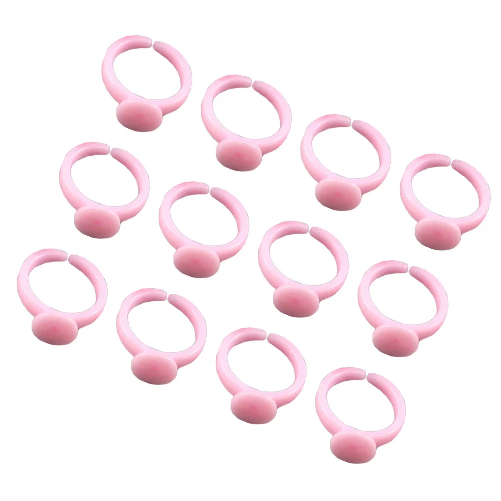 100 ชิ้น ฐานแหวนพลาสติกสีชมพูสำหรับเด็ก ปรับขนาดได้ สำหรับงาน DIY เครื่องประดับทำมือ ของขวัญสำหรับใส่ลูกปัด เลื่อม กระดุม