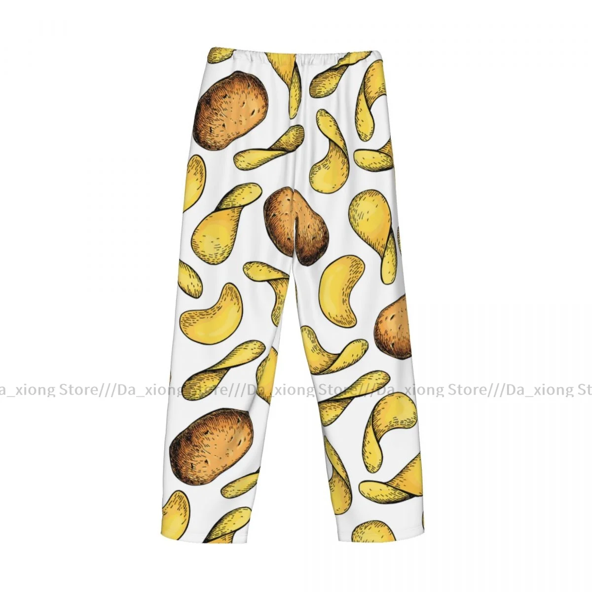 Pijama informal para hombre, pantalón largo holgado con cintura elástica, ropa de dormir acogedora para comida y patatas fritas, pantalones de salón para el hogar