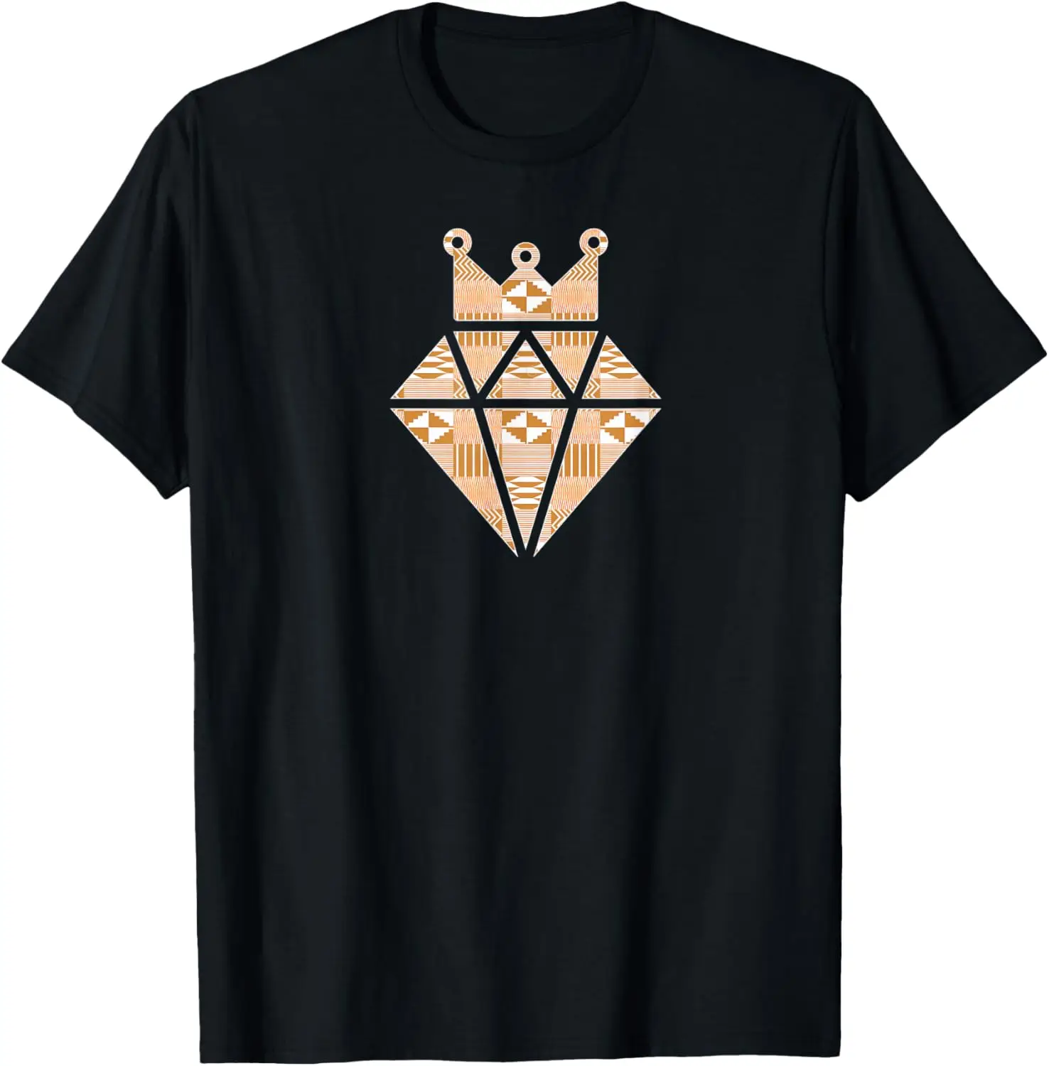 

Rhombus Crown Shape with Kente Pattern, Black History T-Shirt