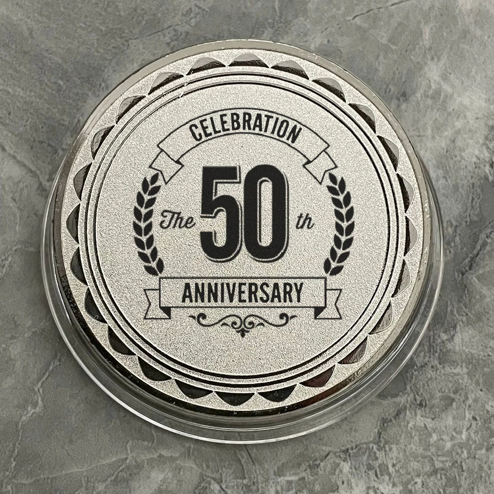Pièce commémorative vierge gravée au Laser, 50mm, personnalisable, avec impression colorée, cadeau personnalisé, cadeaux créatifs, vente en gros