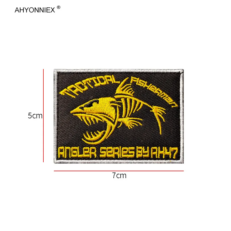 AHYONNIEX 1PC Fisherman Tactical Military Morale Embroidery Patch Chapters Armband Backpack Posted The Chest Fabric Sticker DIY