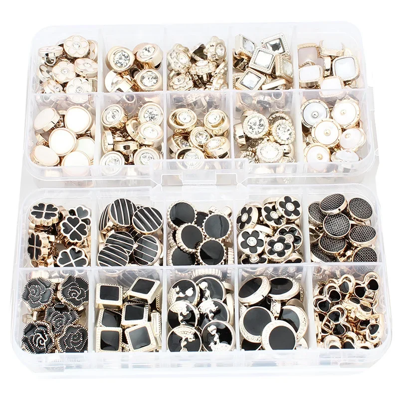 100pcs/set  Fashion Women Pearl Blouse Button Sewing-free Shirt Brooch Buttons Clothing Decor Accessories