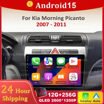 適用於KiaMorning Picanto 2007-2010款的Android 15車用收音機導航多媒體播放器立體聲GPS CarPlay車用藍牙WiFi 4G 10 最佳銷售 起亞晨間車身套件 - №1