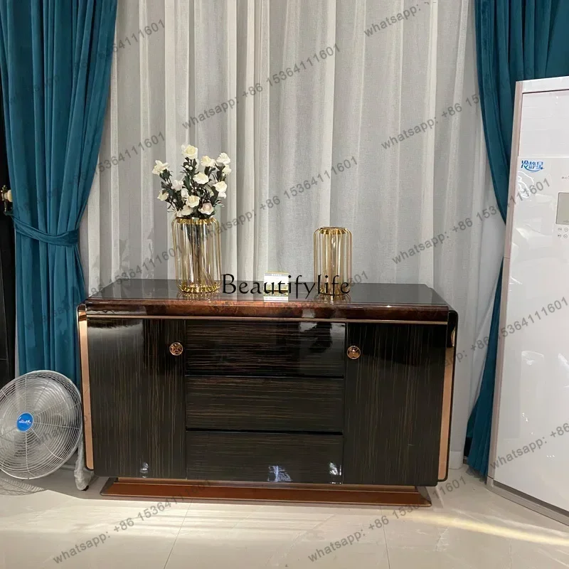 Best Seller Italian Side Cabinet Villa Suite Restaurant Light Luxury High-end Solid Wood Locker