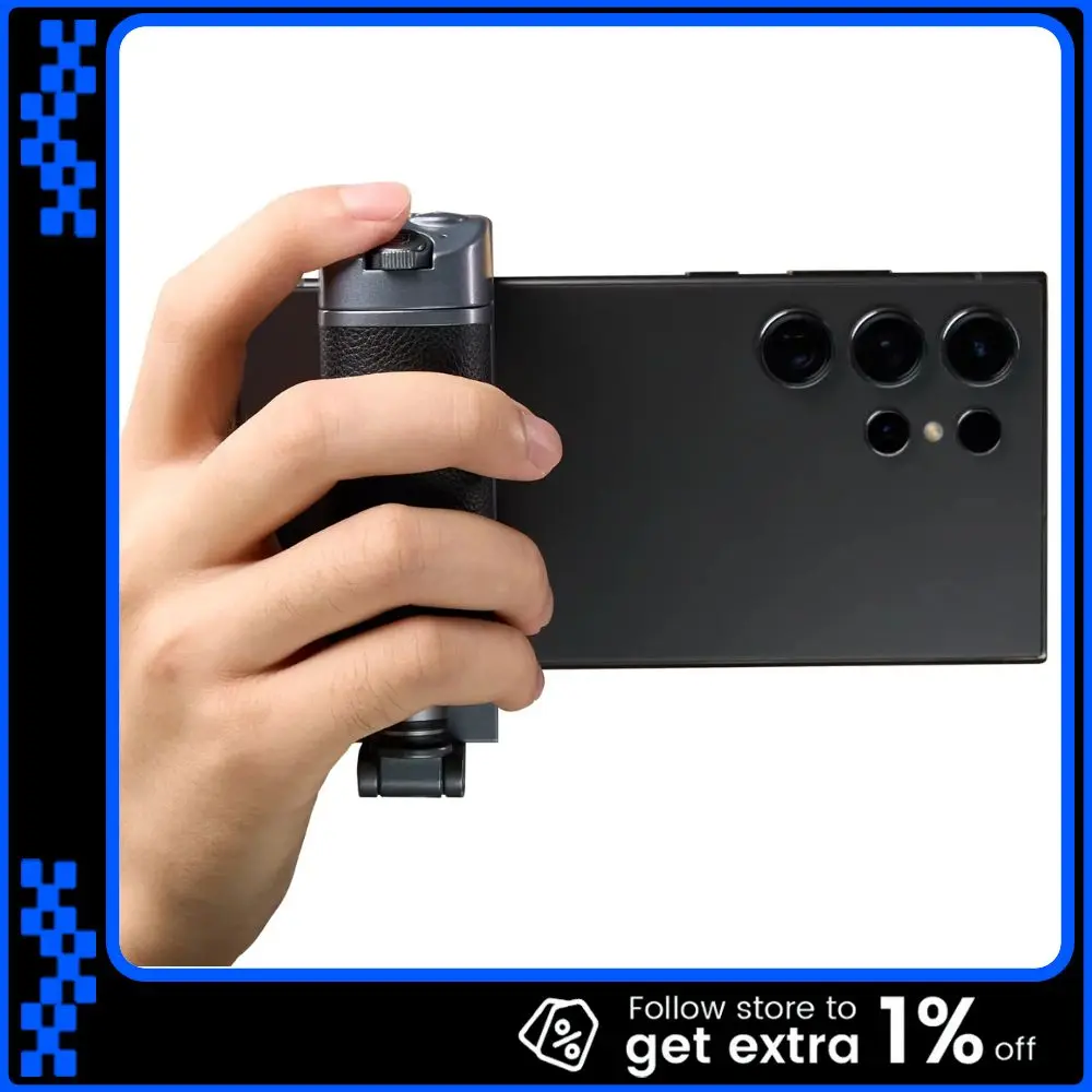 TELESIN Pegangan Kamera Ponsel Selfie Grip Bluetooth-Compatible Remote Control Adapter Pegangan Penyangga Perangkat Selfie Stand Ponsel Kustom