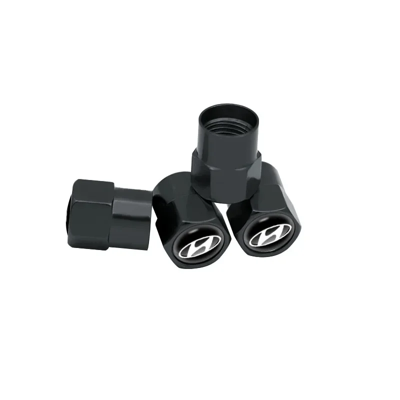 4 قطعة عجلة تصفيف السيارة الجذعية الهواء الإطارات صمام الإطارات قبعات شعار غطاء لشركة هيونداي إلنترا جيتز كريتا I30 IX25 IX35 اكسسوارات السيارات