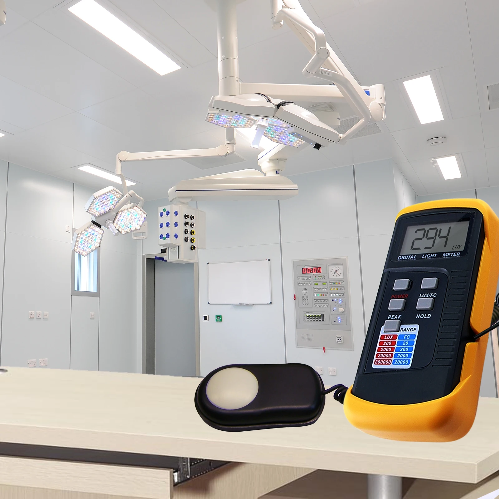 เครื่องวัดแสงดิจิตอลคุณภาพสูง LUX FC พร้อมฟังก์ชันเก็บข้อมูล ช่วงวัดแสง 200,000 ลักซ์ สำหรับโรงพยาบาลและโรงเรียน (OEM)