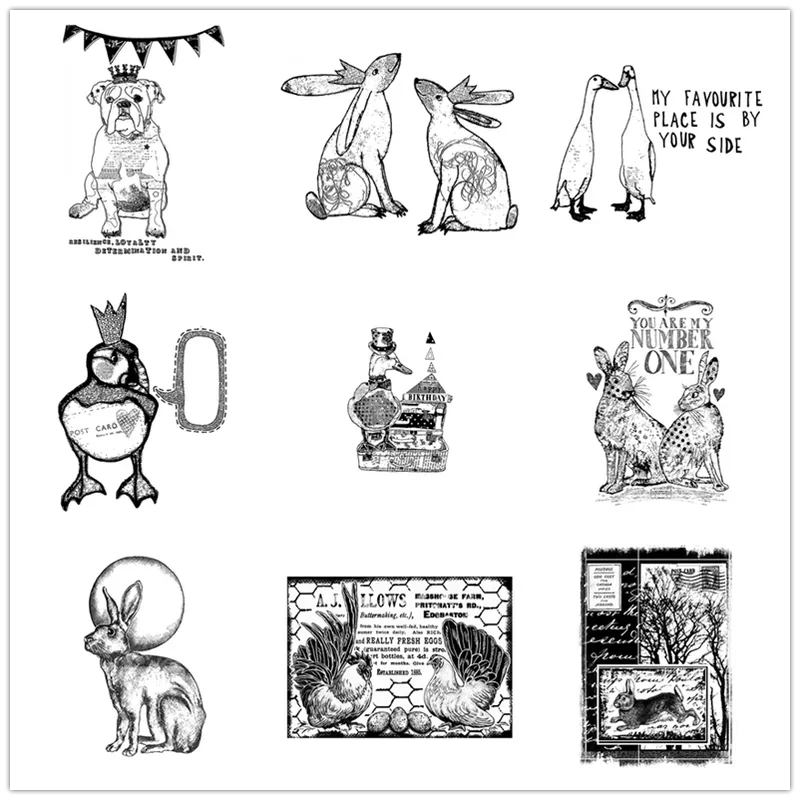 

New Arrival Animals Clear Stamps 2021 For Scrapbooking Paper Making Dog Rabbit Penguin Account Craft Set Card Transparent Seal