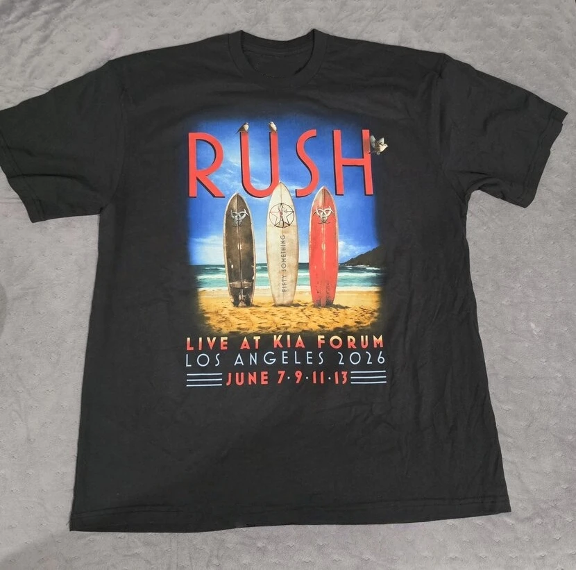 Rush Band 50 Fifty Something Tour Los Angeles Merch T-shirt 100%Cotton Clothing Unisex Men‘s Women T-Shirts Y2k Casual Fan Tee