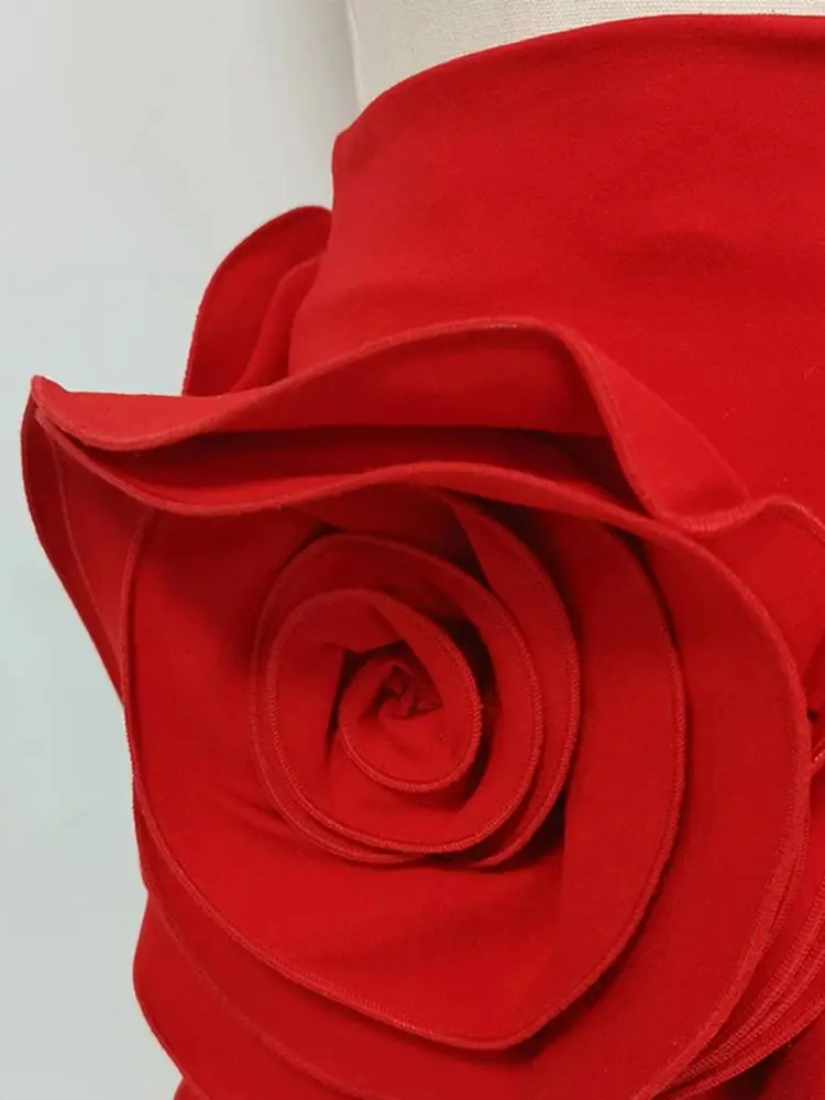 Modphy moda feminina 3d flor mini saias 2025 novos itens cintura alta envoltório hip cor sólida saia feminina