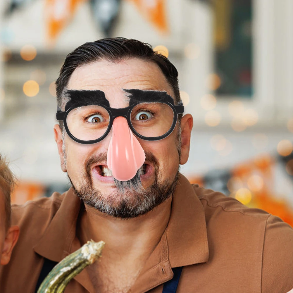 5-delige zwarte brillen grote neus rekwisieten grappige feestaccessoires voor volwassenen tieners plastic zak Halloween kostuum