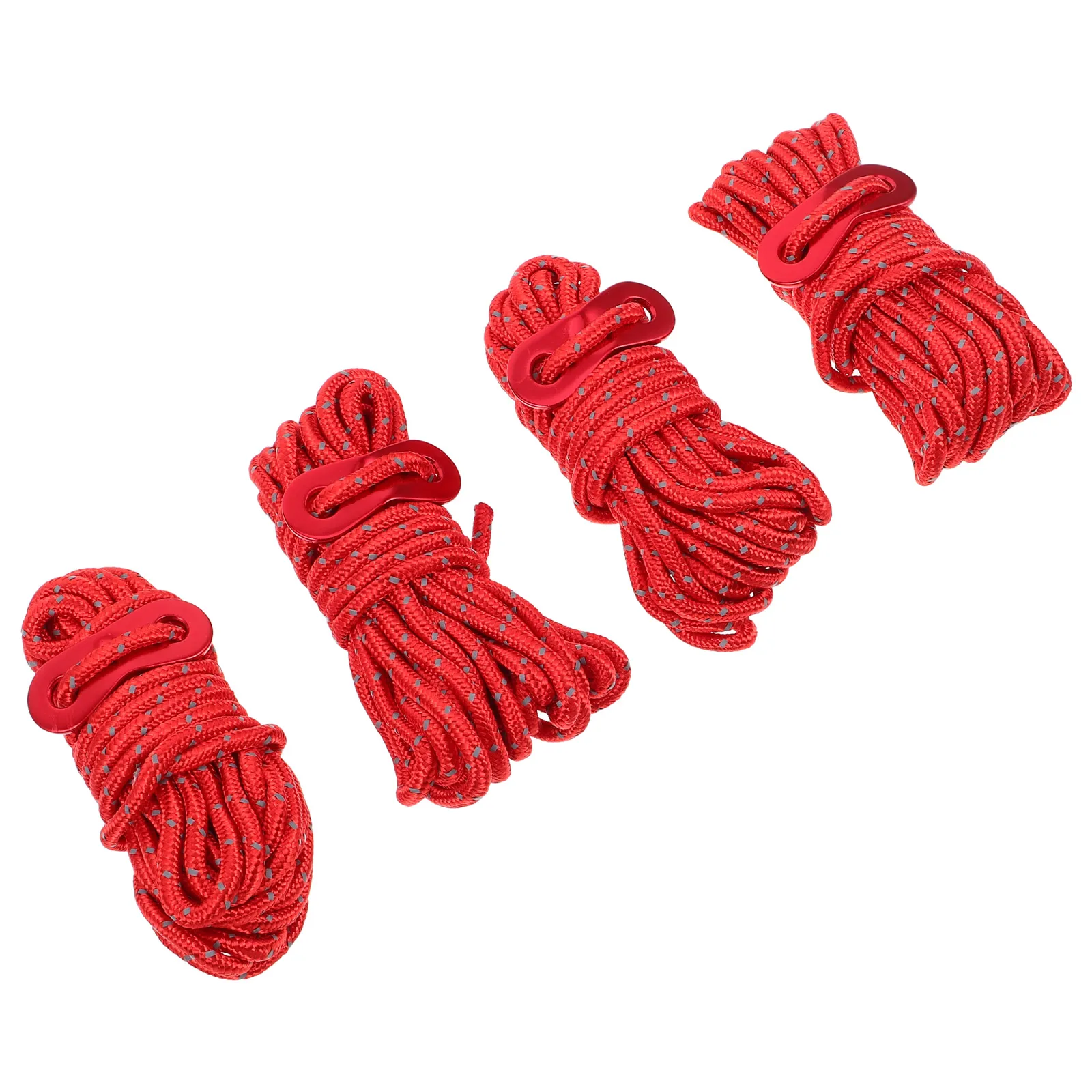 

4pcs Camping Tent Rope Set Thick Polyester Reflective Ropes Outdoor Canopy Tie Downs Hanging Climbing Gear Secure