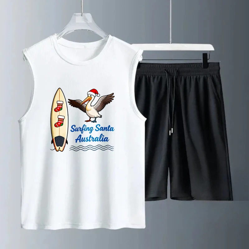 

Мужские комплекты майки, дышащий летний мужской комплект свитшотов, модный мужской костюм с короткими рукавами + шорты, тренировочный костюм, мужской полиэстер