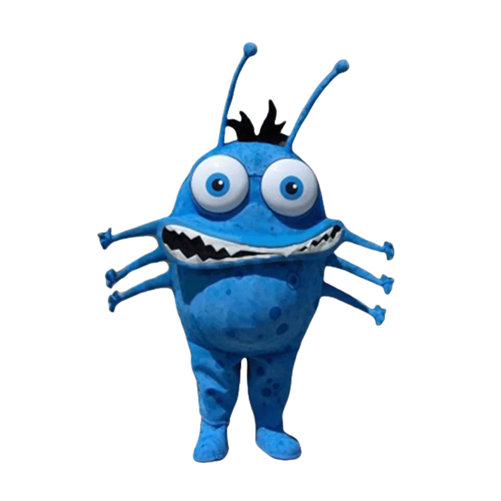 Blue Germ Monsters Mascot Costume Adult Size Cartoon Character Mascotte Mascota Carnival Party Cosply Fancy Dress SW1133