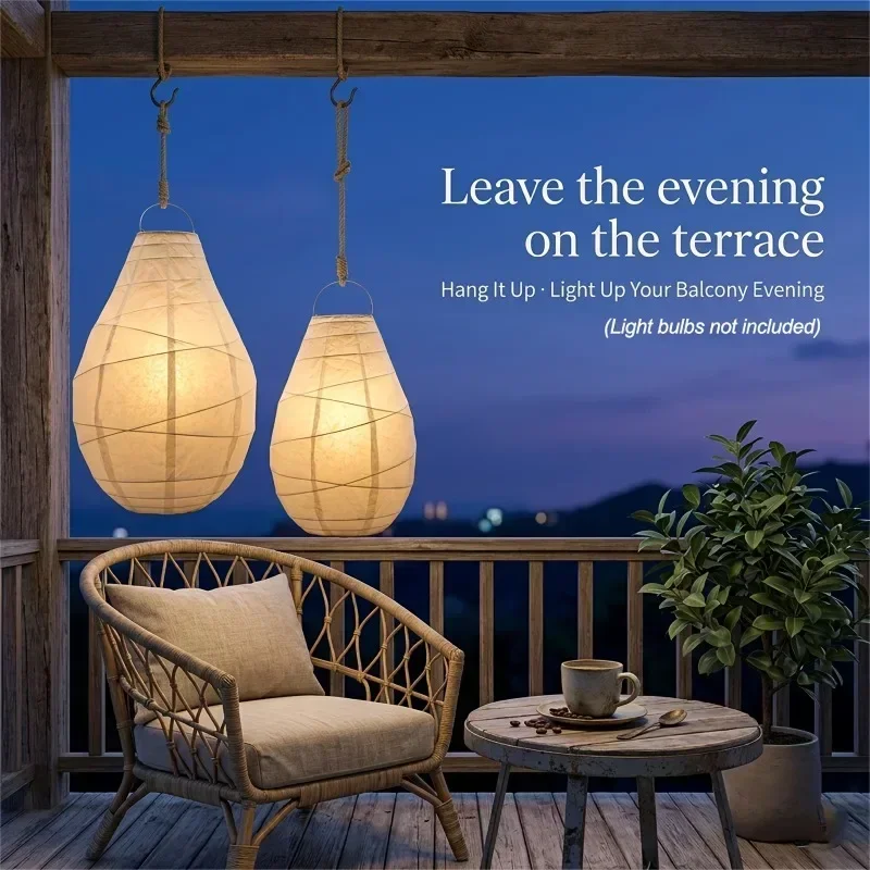 2026 Latest Models 2Pcs Nordic White Rice Paper Lampshade Pendant Floor Lamp Cover Home Bedroom Wedding Decor