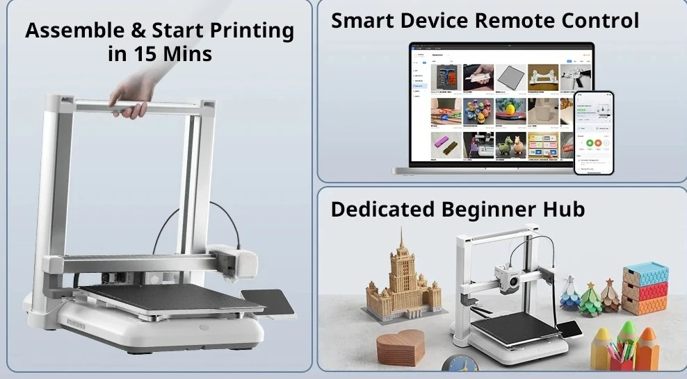 Printer 600mm/s Fast Printing Up to 8 Colors APP Control FDM 3D Printer ANYCUBIC Kobra 4/Kobra 4 Combo 3D