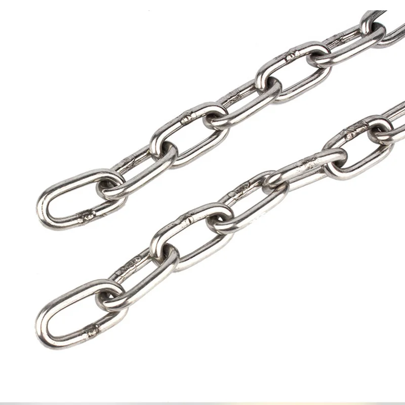 2~10Pcs 1.2/1.5/2/2.5/3/4/5/6/8/10mm 304 Stainless Steel Chains Seamless For Guardrail Hanging Clothes Pet Traction Theft Chains