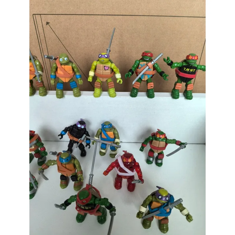 Playmates Teenage Mutant Ninja Turtles Joint Movable Assembly Anime Figure Raphael Michelangelo Model Toys Collect Ornaments