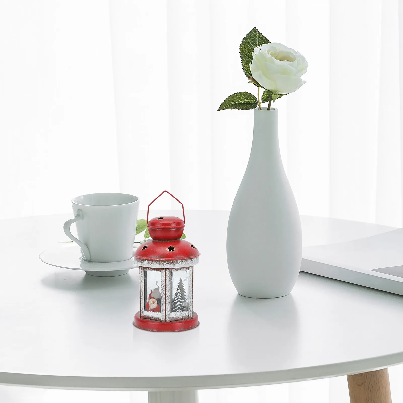 

1 шт. Ретро-подсвечник из железа, ветрозащитный, креативный держатель в виде Деда Мороза, для свадьбы, дня рождения, Рождества, декоративный ретро-держатель