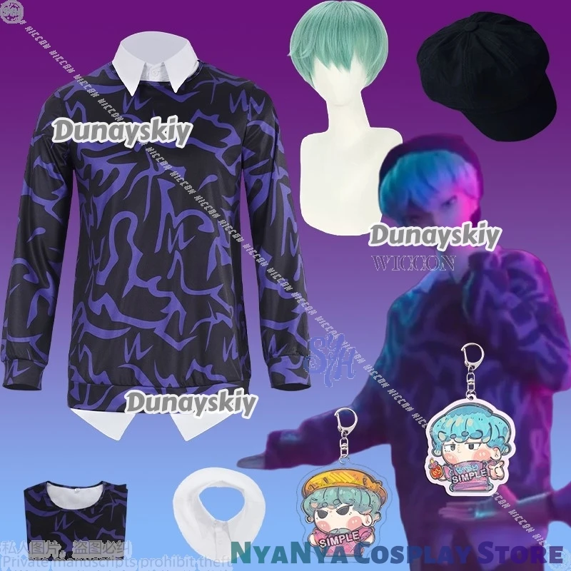 كوريا المعبود موحدة ساجا بنين طفل أنيمي Kpop شيطان تأثيري الأرجواني نمط كاذبة اثنين تي شيرت موضة جيراي كي هالوين لعب الأدوار