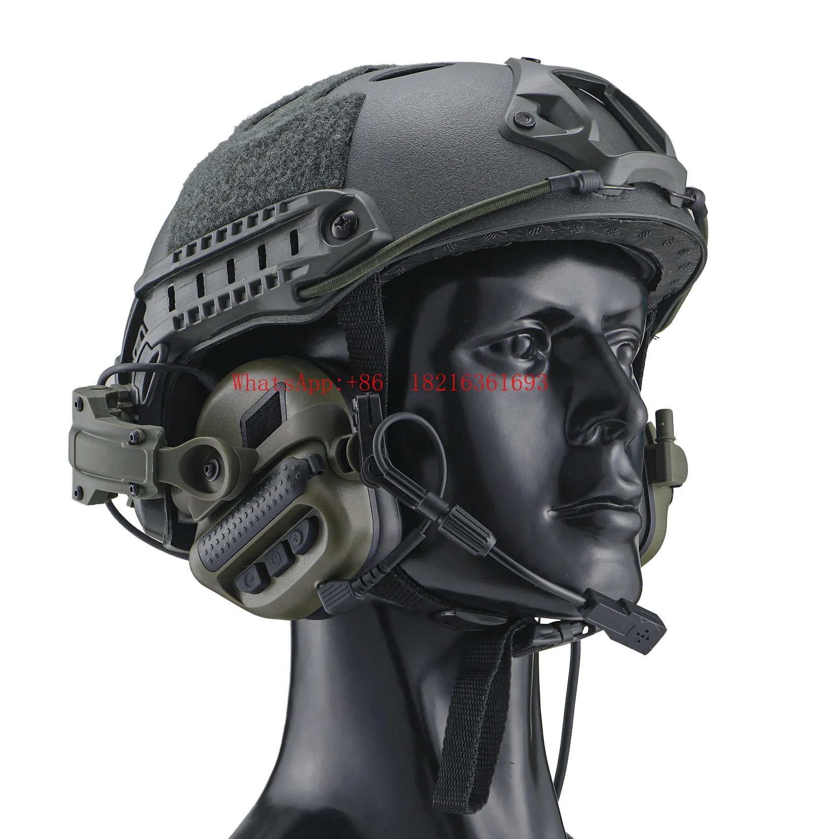 Helmet headset flip intercom communication pickup noise reduction earphones