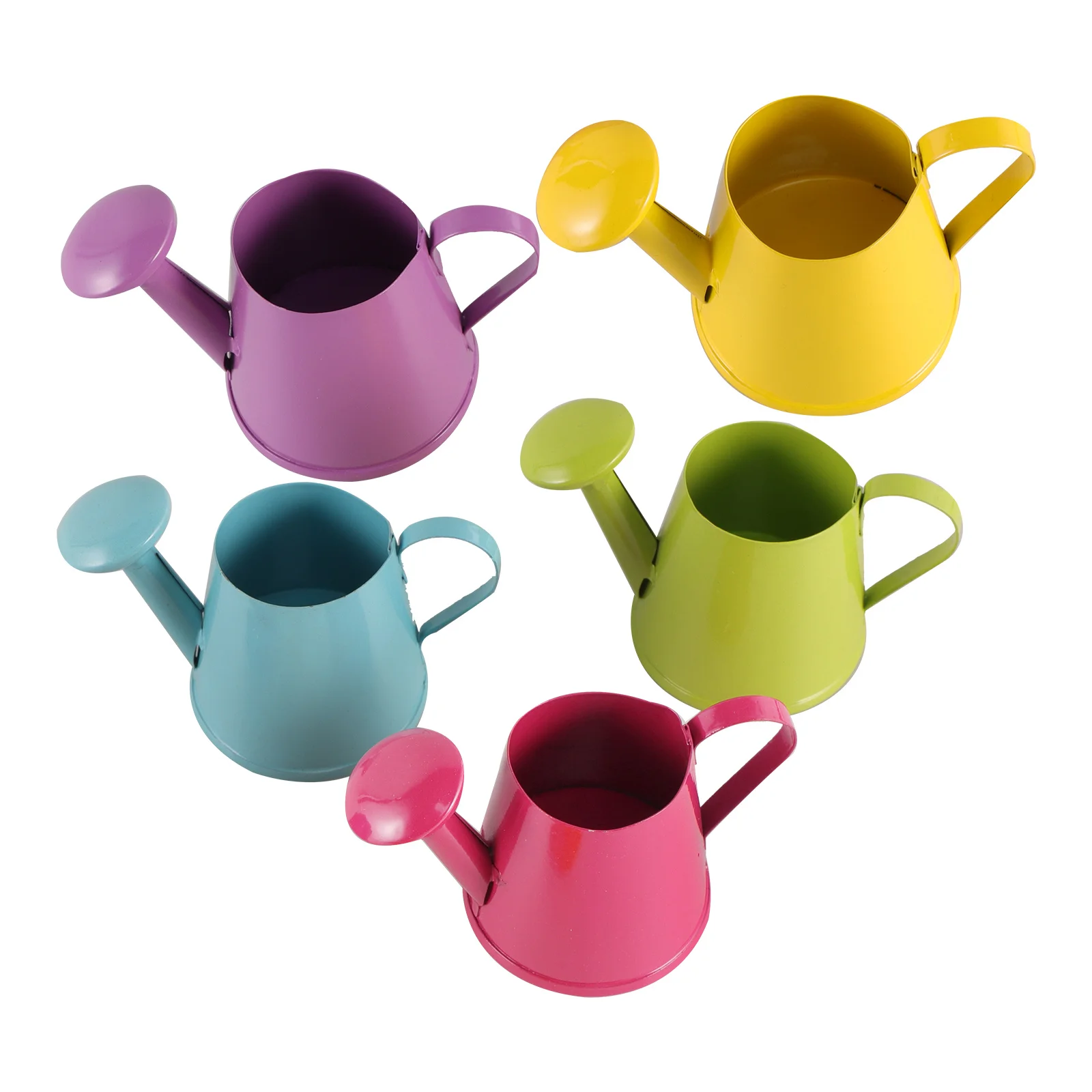 

5Pcs Mini Watering Cans Small Colorful Iron Sheet Use Portable Indoor Outdoor Plant Watering Pots Sprinkler