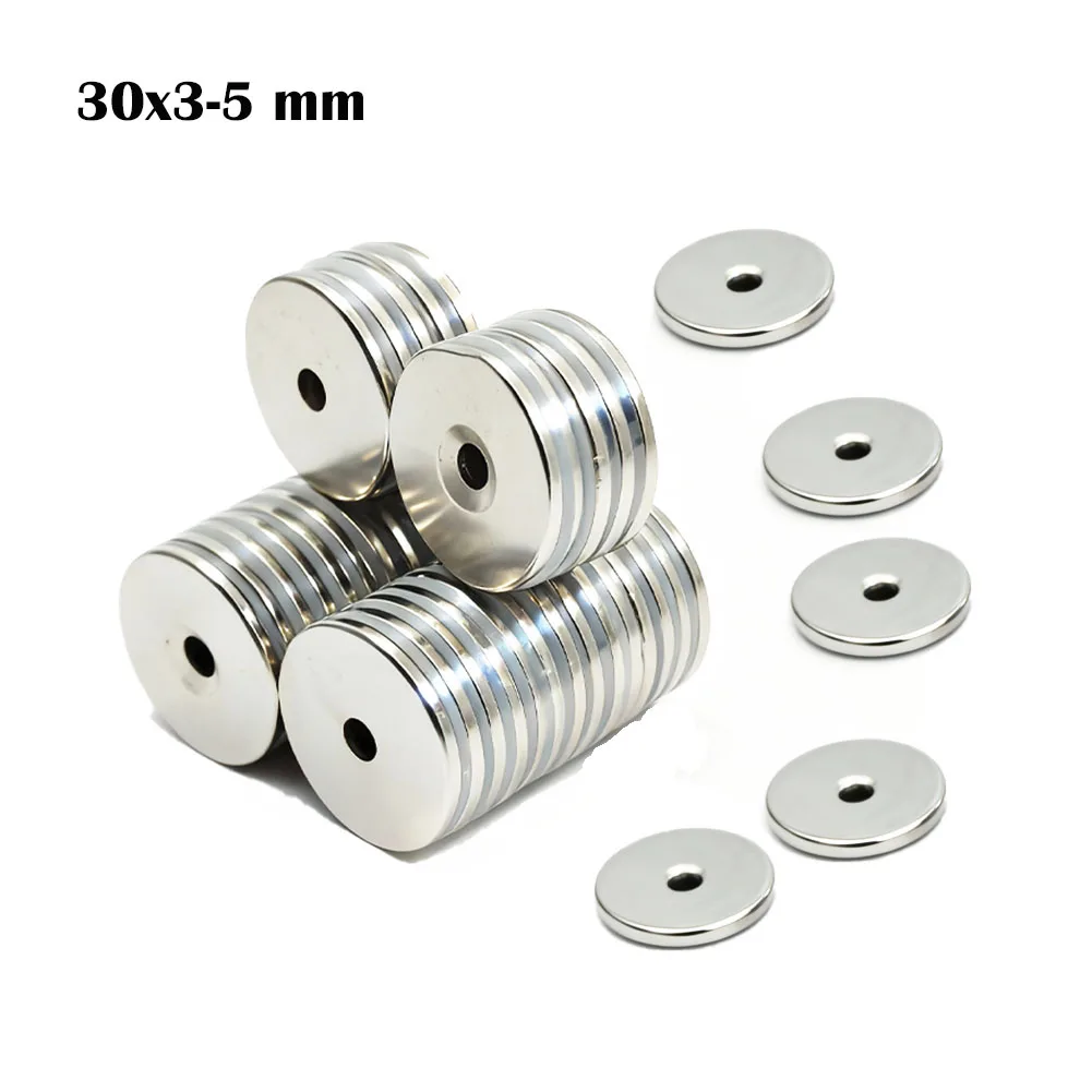 

Super Powerful Round With Holes 30x3-5mm Magnet Neodymium Magnet NdfeB N35 Strong Permanent Magnetic imanes Refrigerator Magnet