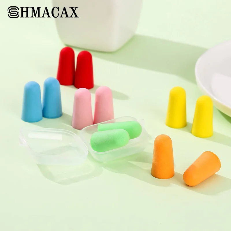 10Pairs Sponge Foam Anti-Noise Earplugs Soft Corded Ear Plugs Noise Sleep Reduction Earplugs Swimming Protective Earmuffs