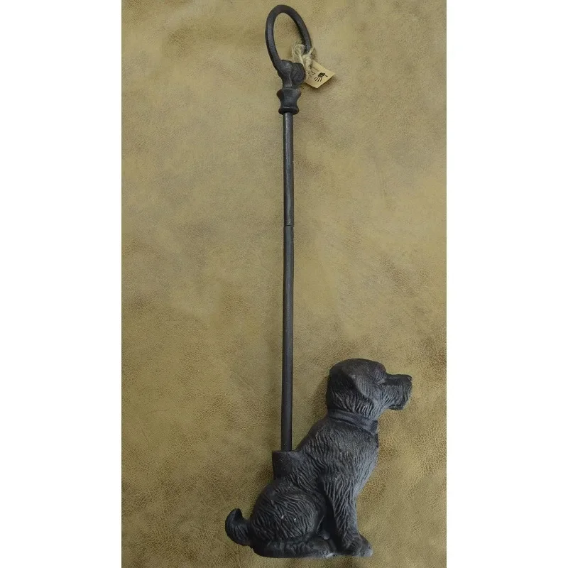 Cast Iron Decorative Dog Door Stopper with Handle