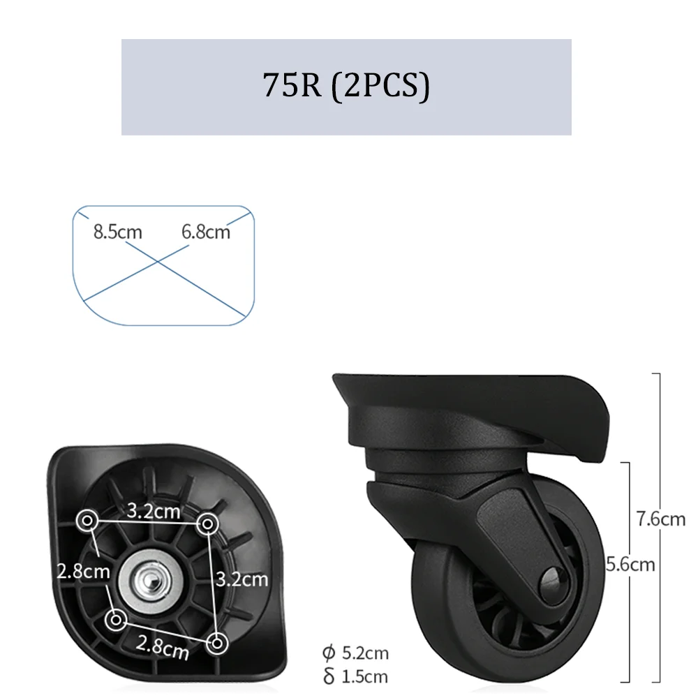 Suitcase Roda Substituição, Adequado para Samsung Suitcase, Trolley Case Polia, Rodízios duráveis, Caixa de senha, Peças de reparo