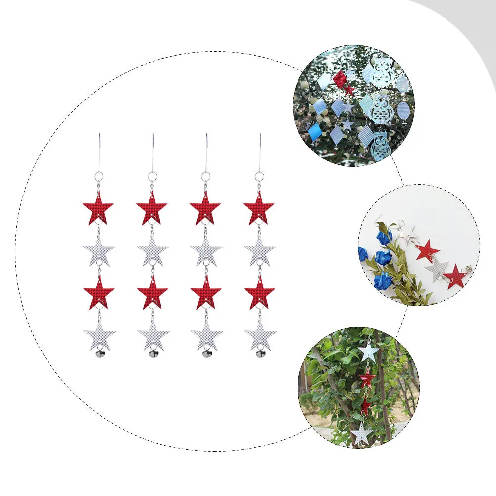 4 قطعة طارد الطيور عاكسة نجوم حديقة طاردون في الهواء الطلق الطيور رادع حلي معلقة ساحة ديكور اكسسوارات الحديقة