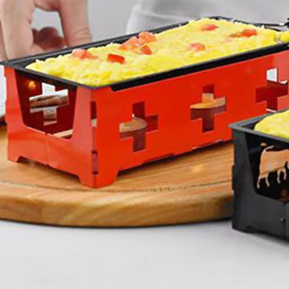 Durable Camping Hotel Cheese Melter Mini Raclette Set Non-stick Coating Portable Candlelight Solid Cheese Raclette