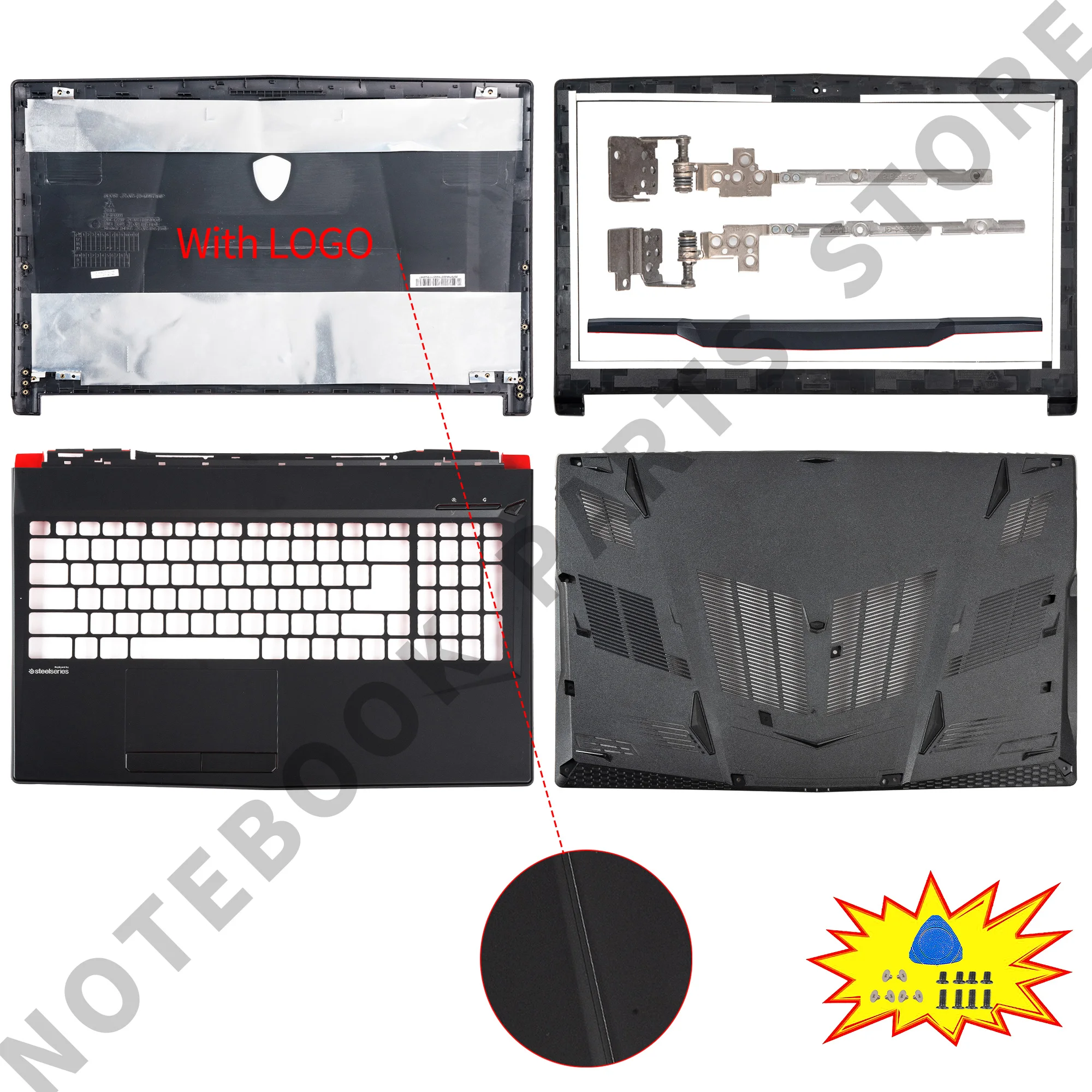 New For MSI GL63 8SC 8SD 8RB 8RC 8RCS 8RD 9SC MS-16P7 MS-16P6/16P5/16P4 Laptop LCD Back Cover/Bezel/Palmrest/Bottom Case 15.6