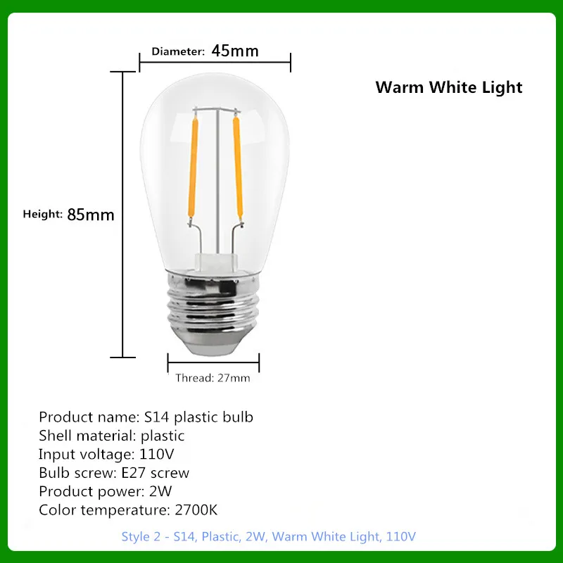 E27 Screw Vintage LED Filament Light Bulbs White 2W 4W 5W Incandescent 10W 15W Lamp S14 G45 Screw Base Retro Edison Bulb 220V