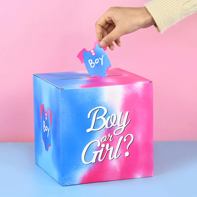 

1Set Boys And Girls Gender Reveal Ballot Box With Tag Gender Reveal Party Decorations Baby Shower Gift Supplies