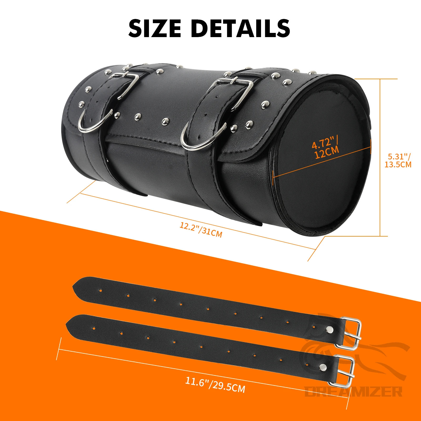 Motorcycle Front Fork Handlebar Bag Leather Waterproof Large Motor Saddlebags Bag Moto Luggage Capacity Storage Pouch Tank W4P2