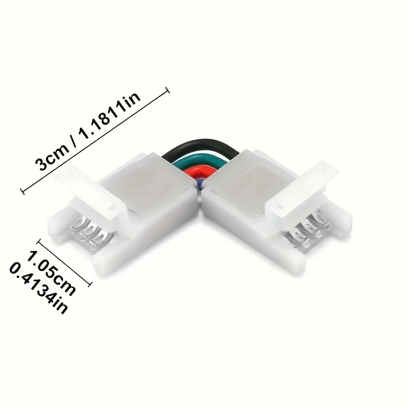 5pcs 2/3/4 Pin LED Connector 8/10mm L-Shape Adjustable Right Angle Corner Connector For 3528 5050 SMD RGB LED Strip