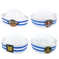 Sailor Hat White Costume Captain Caps Nautical Decor for Women Men Summer Halloween Party Performance Cosplay Hats