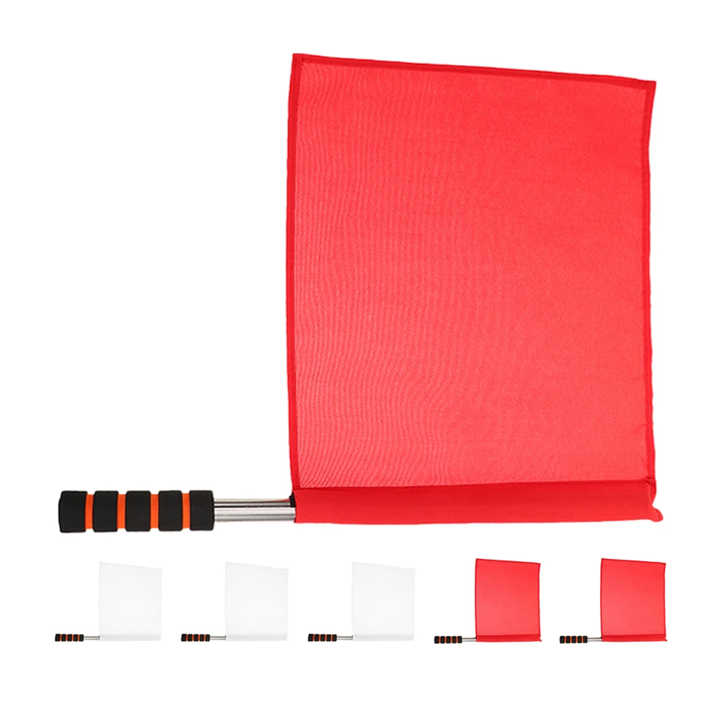 

6Pcs High-Visibility Referee Flags Red White Sponge Grip Sports Training Athletics Competition Linesman Signal