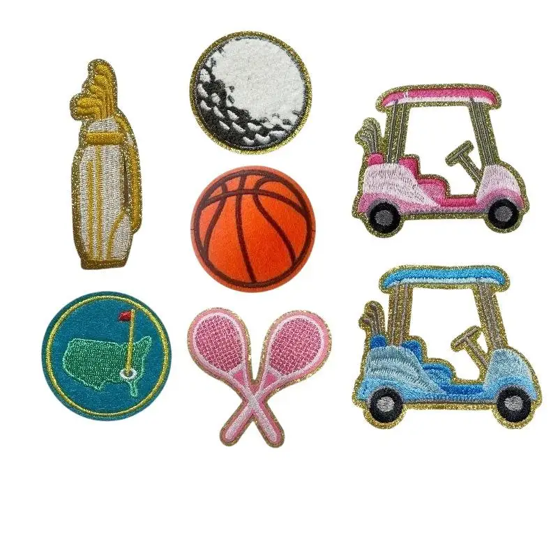 Golf Red Flag Number America 1 23 Embroidery Clothes Patch For Clothing Iron On Patch Punk Motif Applique DIY Accessory