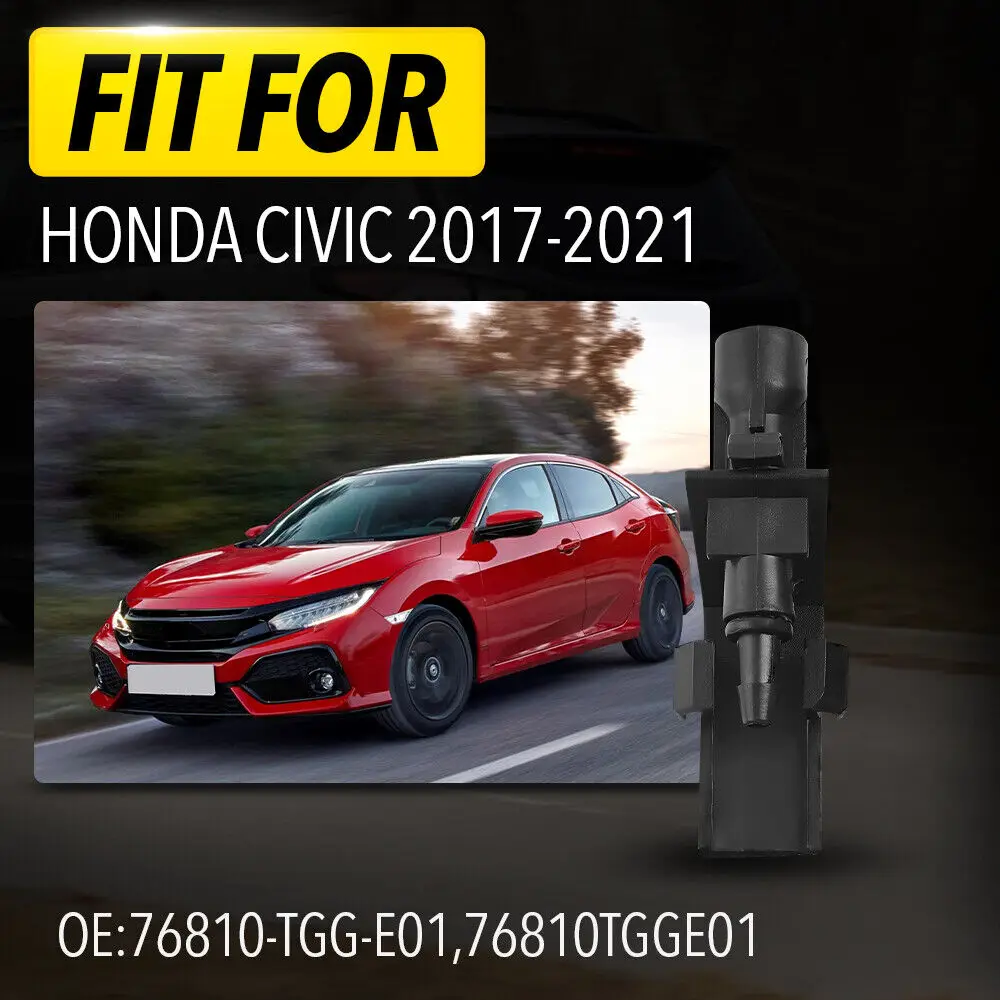 2 buah Jet pencuci layar angin untuk 2017-2021 Honda Civic hitam depan kaca depan Washer Jet Abs Part wiper kaca depan bagian