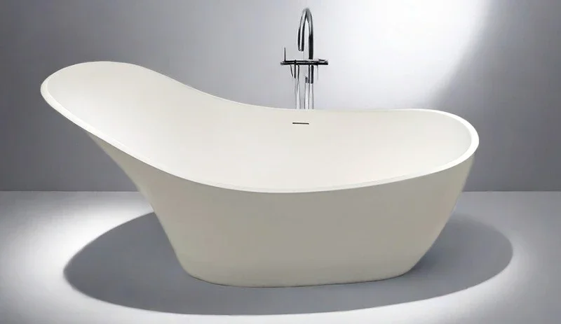 Artificial stone bathtub independent hotel B & B family small apartment polymer high backrest bathtub bath