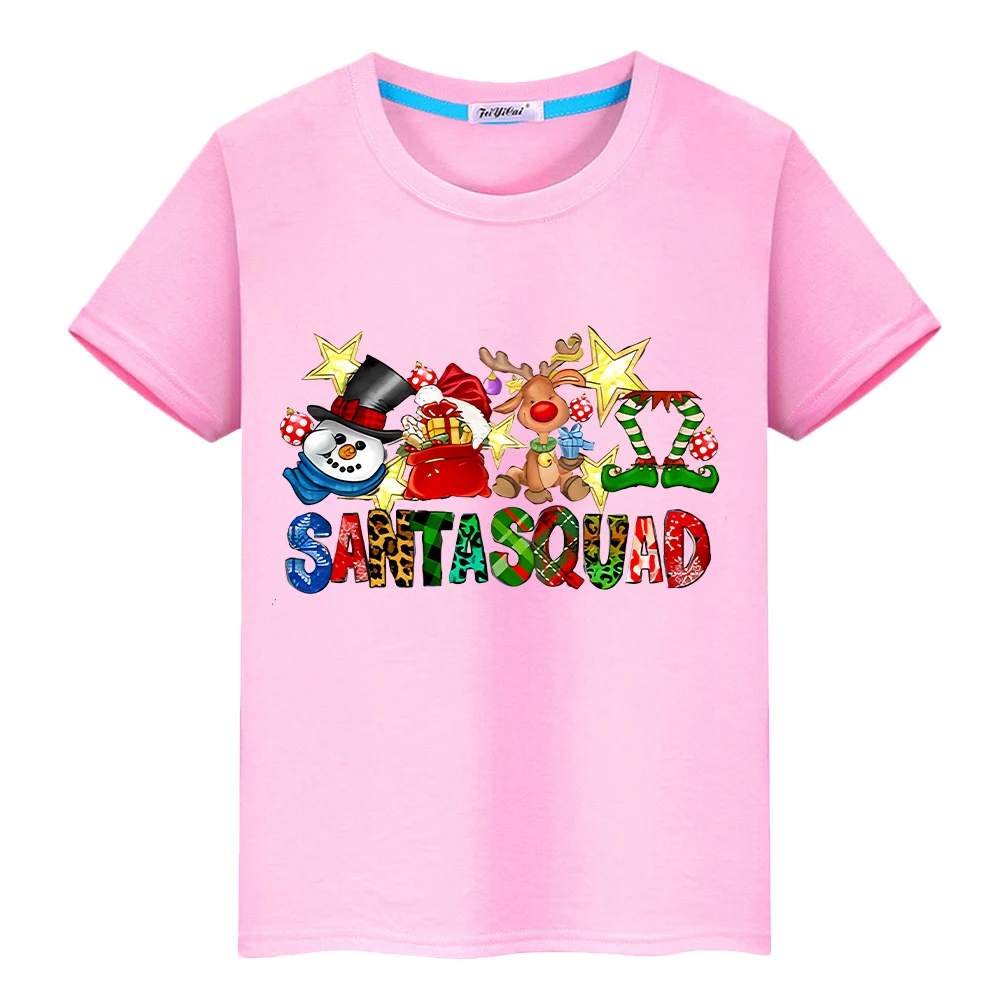 

Merry Christmas Cute t shirt for kids boy 10years Cotton Tops anime Short Santa Claus Graphics Tees y2k one piece girls clothes