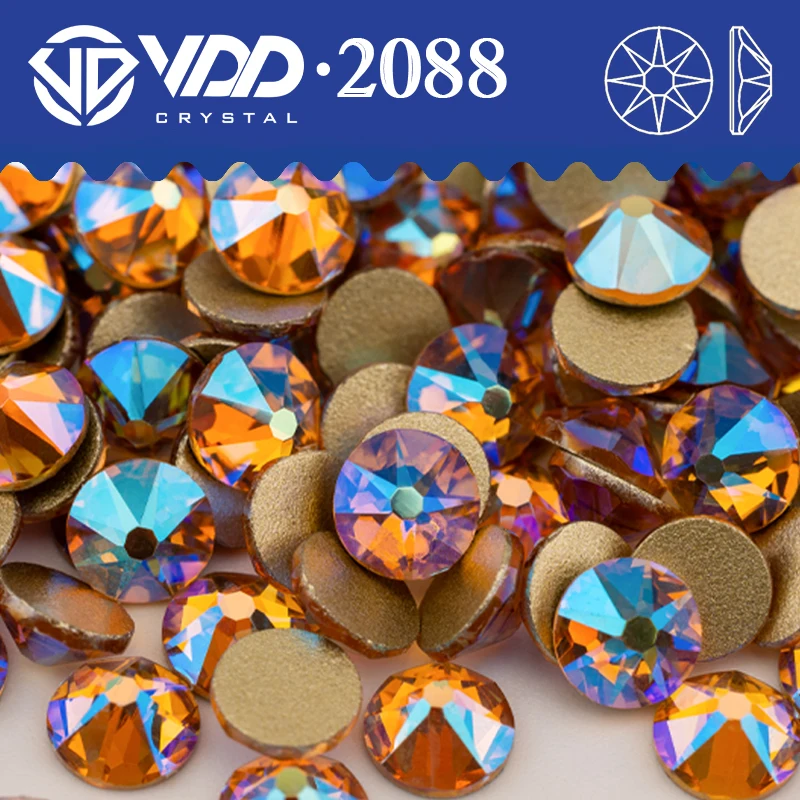 VDD 094 Light Peach AB SS16-SS30 High Quality AAAAA 2088 Rhinestones Crystal Flatback Stones For DIY Nail Art Accessories