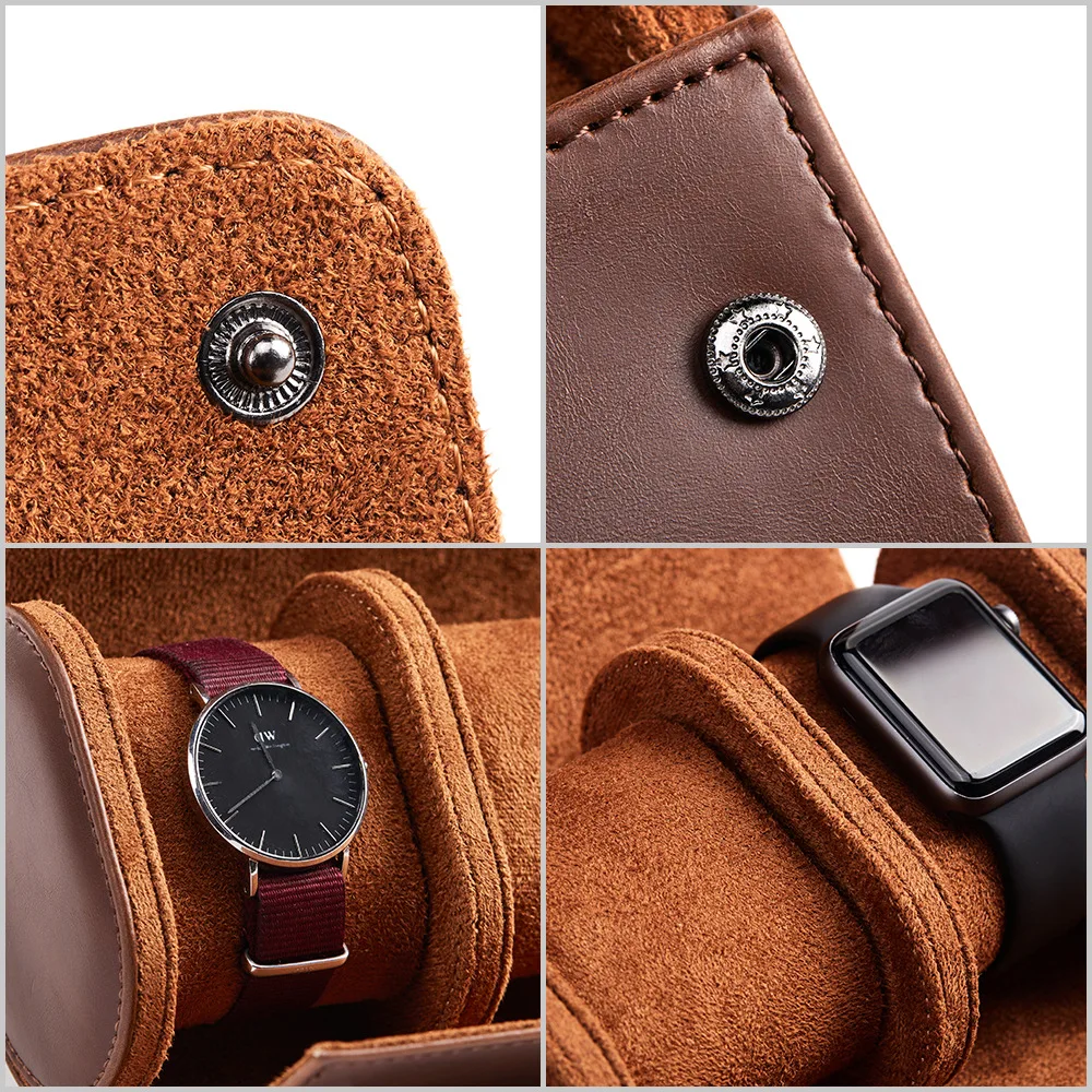 Portable Leather Watch Organizer - For Home & Travel, 1-Piece/2-Piece/3-Piece Options, Dust-Proof & Scratch-Resistant