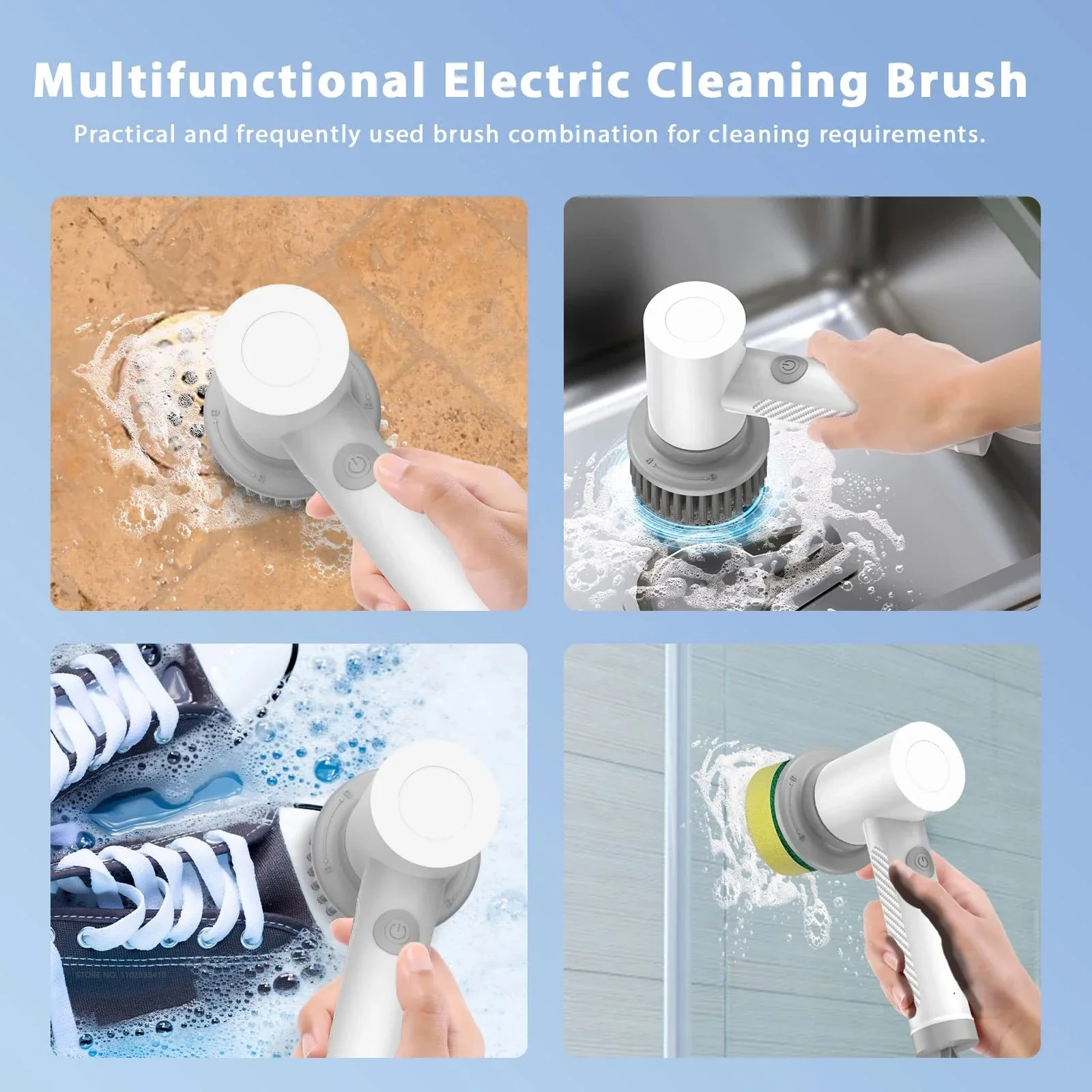 Wireless Electric Cleaning Brush Housework Kitchen Dishwashing Brush Bathtub Tile Professional Cleaning Brush Labor Savin