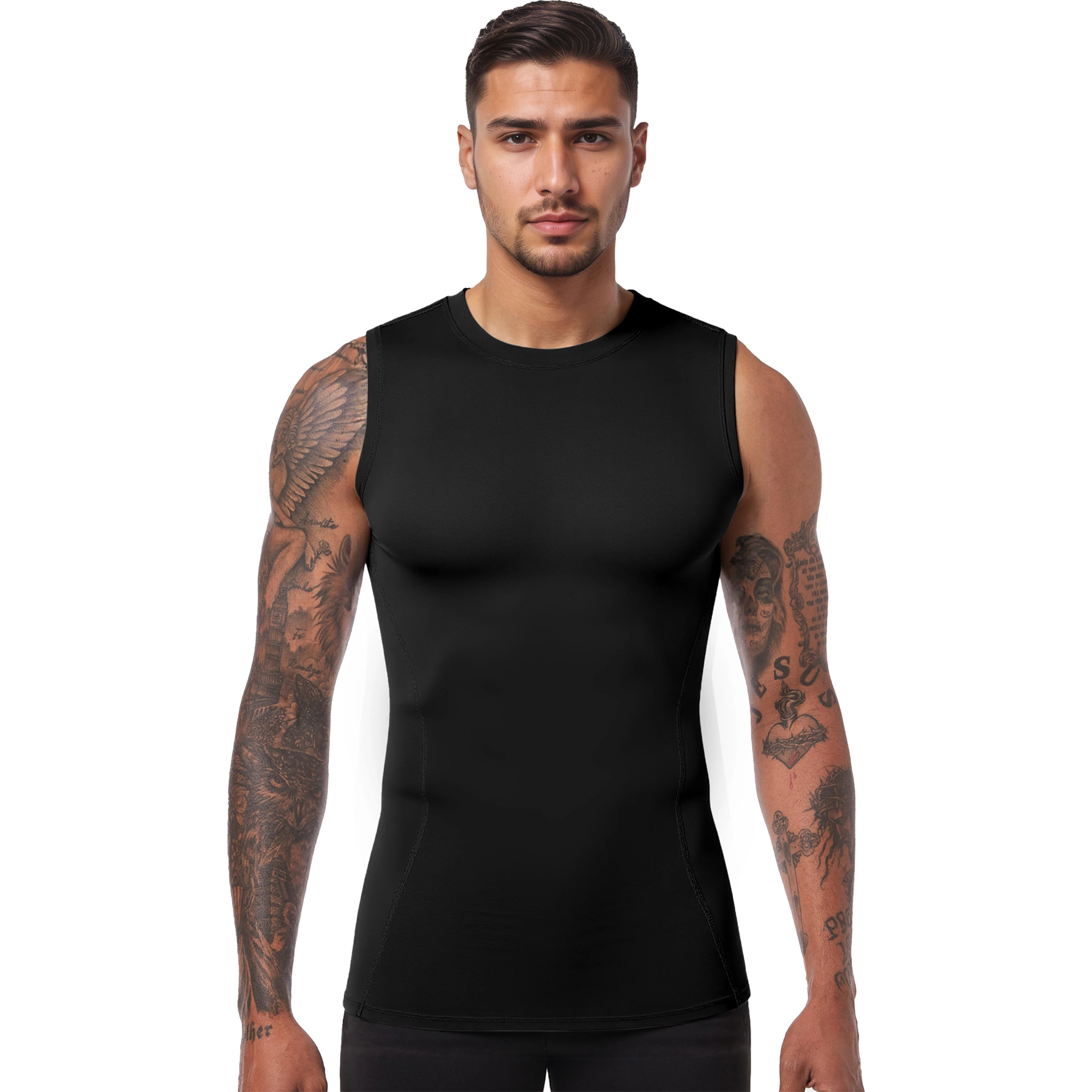 Men‘s Slim Fit Muscle Tank Top - Quick Dry Breathable Running Vest for Gym Workout, Solid Color Daily Wear Training Tops