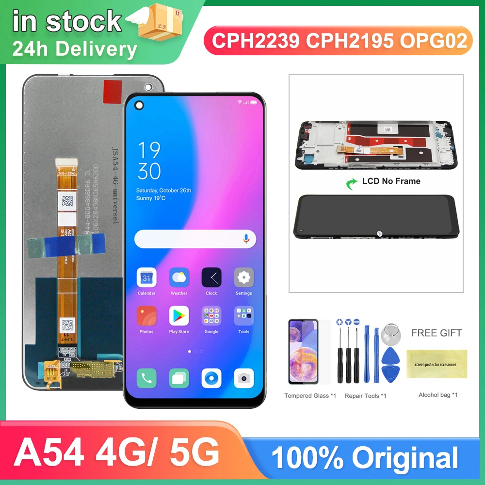 Brand new Display for Oppo A54 4G CPH2239 Lcd Display Touch Screen Digitizer Assembly with Frame for Oppo A54 5G CPH2195 OPG02