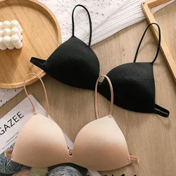 Women Bra Seamless Underwear Women Ultra-thin Underwear Thin Shoulder Strap Girls Backless Bra Push Up Bra One Piece Bra