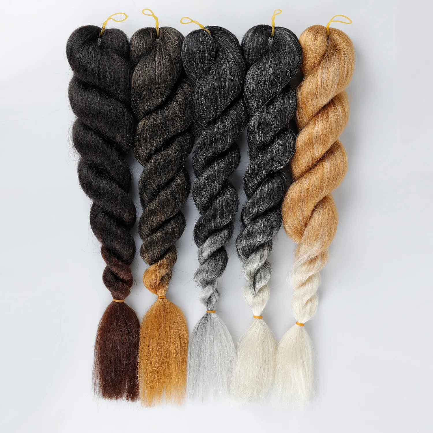 Extensões de Cabelo Sintético Ombre de 24 Polegadas para Tranças Jumbo, Cabelo para Mulheres, Tranças de Crochê para Estilização de Cabelo Africano